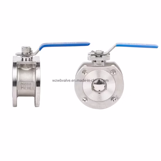 Pn16 Itália Tipo CF8m SS304 1PÇ Válvula Esférica Flangeada Wafer com Almofada de Montagem ISO