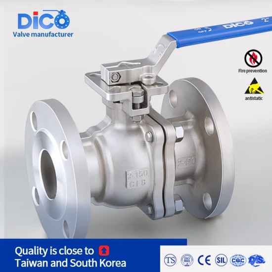 Dico CE ANSI 150-300 lb Wcb/CF8/CF3m com almofada de montagem de símbolo 2 peças flange flutuante válvula de esfera