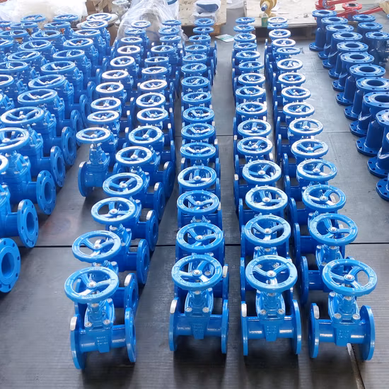 BS 5150/ DIN 3352 F4 F5/ Awwa C515 Flange duplo 2-36 polegadas Válvula gaveta de haste não ascendente Ferro dúctil Aço inoxidável CF8 CF8m com sede resiliente